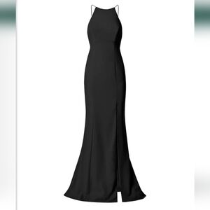 Amsale Dayton Backless Bridesmaid Dress in Black Size 8